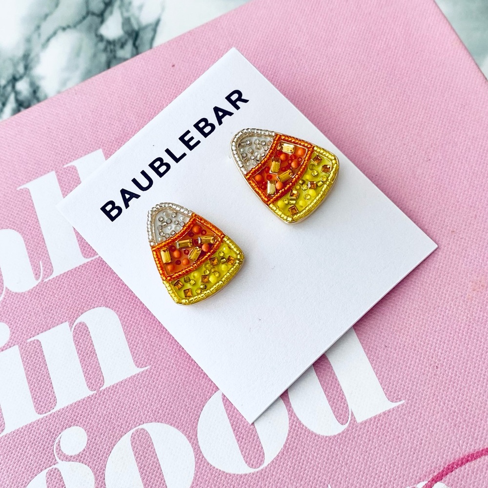 NWT BaubleBar Halloween Candy Corn Earrings